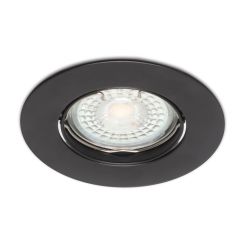 LED inbouwspot systeemplafond - 3000K - dimbaar 5,5 Watt - kantelbaar Frame zwart - rond 92 mm - gatmaat 80 mm - snoer en stekker #spec