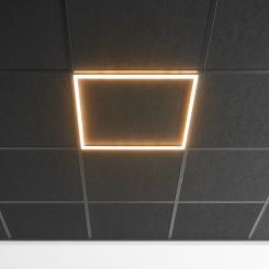 zwarte LED paneel hollow - 60x60 cm - niet dimbaar - 32W - CCT 3000 / 4000 / 5000K - T24 standaard systeem - met snoer en stekker
