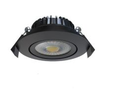 12x LED spot kantelbaar - 5 of 7 watt Dimbaar - kleur zwart - CCT 2700 / 2850 / 3000K - IP65 - 38° - rond 88 mm - gatmaat 70 mm - kroonsteen aansluiting