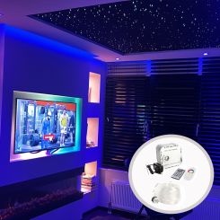 sterrenhemel plafond set - 600 fibers - 3000 kleuren - puur wit kiesbaar - twinkle - dimbaar