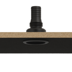 5x Systeemplafond kabel doorvoer - kleur zwart - rond 60 mm - kabeldikte 18 mm - plaatdikte max. 35 mm - met vastzet moer