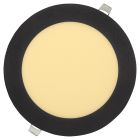LED downlight - 12 watt - dimbaar 3000K - zwarte rand - rond 170 mm - gatmaat 155 mm - adereind aansluiting