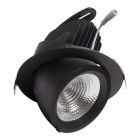 LED downlight - 28 / 42 watt - kantelbaar- draaibaar - 3000K - rond 190 mm - gatmaat 175 mm - banaanspot - ZWART huis - adereind aansluiting #spec